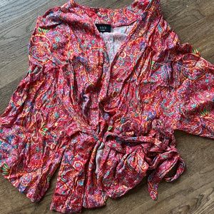 Bright Printed Wrap Top